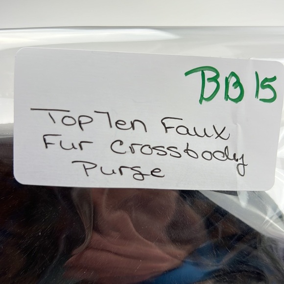 Fabulous TopTen Black Faux Fur Crossbody with Silver Chain - Picture 7 of 7